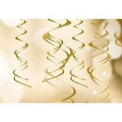 PartyDeco Swirls dekoration metallic 5 stk guld