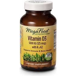 MegaFood Vitamin D3 5000 IU med K-vitamin 120 st