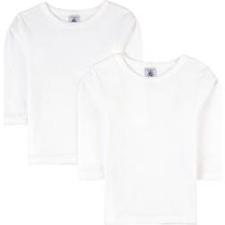 Petit Bateau Boy's L/S T-shirt 2-pak - White (A01DV-00)