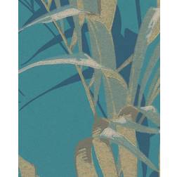 Sanderson Palm House Teal/Gold 216640