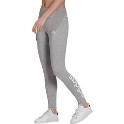 adidas Women's Loungewear Essentials High-Waisted Logo Leggings - Medium Gray Heather/White