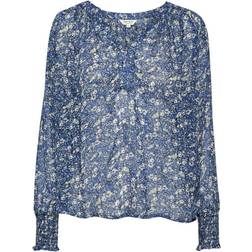 Part Two Ketta Blouse With Long Sleeve - Blue Blurred Print
