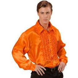 Widmann Satin Ruffle Shirt Orange