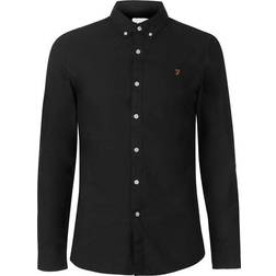 FARAH Brewer Slim Fit Organic Cotton Oxford Shirt - Black