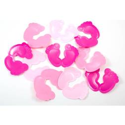 Folat bord konfetti fötter tjejer 8,5 x 6,5 cm rosa