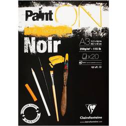 Clairefontaine Paint'ON Konstnärsblock Black Noir A3