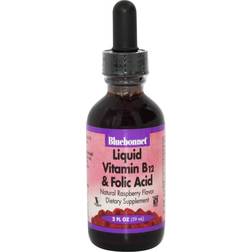 Bluebonnet Nutrition Liquid Vitamin B12 & Folic Acid Natural Raspberry 2 fl oz