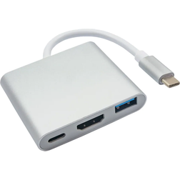 Akyga USB C-USB A/HDMI/USB C M-F 0.2m