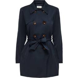Only Valerie Double Breasted Trenchcoat - Blue/Night Sky