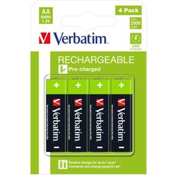 Verbatim AA Rechargeable NiMH Compatible 4-pack