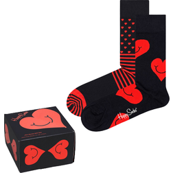 Happy Socks I Love You Hearts Gift Box 2-pack - Black