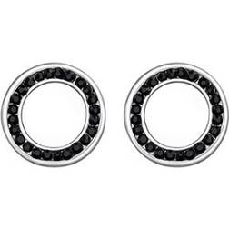 Everneed Circle Earrings - Silver/Black