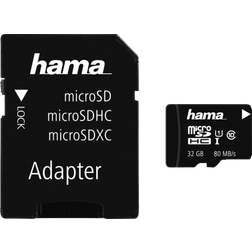 Hama MicroSDHC Class 10 UHS-I U1 V10 80MB/s 32GB + Adapter