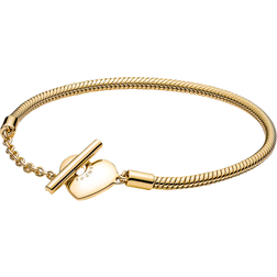 Pandora Moments Heart T-Bar Snake Chain Bracelet - Gold