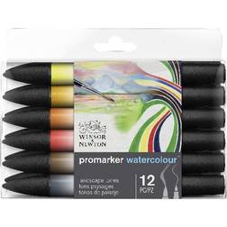 Winsor & Newton WaterColour Marker 12-pack, Landscape tones set