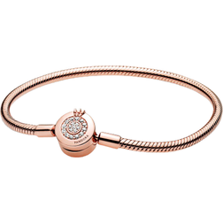 Pandora Moments Sparkling Crown O Snake Chain Bracelet - Rose Gold/Transparent
