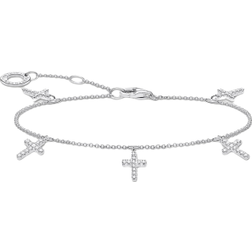 Thomas Sabo Charm Club Delicate Crosses Bracelet - Silver/Transparent