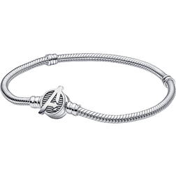 Pandora Moments Marvel The Avengers Logo Clasp Snake Chain Bracelet - Silver