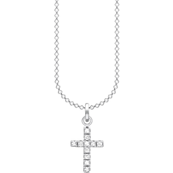 Thomas Sabo Cross Pave Necklace - Silver/Transparent