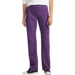 Hanes Women's ComfortSoft EcoSmart Petite Open Bottom Leg Sweatpants - Violet Splendor Heather
