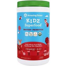 Amazing Grass Kidz Superfood Protein Probiotics Drink Mix Powder Strawberry Blast 15 Servings
