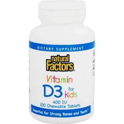 Natural Factors Vitamin D3 for Kids 400 IU 100 Chewable Tablets
