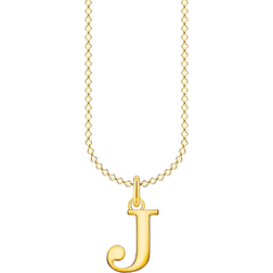 Thomas Sabo Charm Club Delicate Letter J Necklace - Gold
