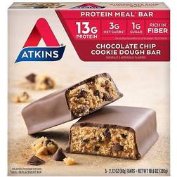 Atkins Protein Meal Bar Chocolate Chip Cookie Dough 5 Bars 1 st