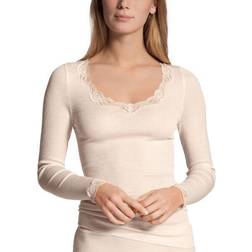 Calida Richesse Lace Shirt Long Sleeve Top - Light Ivory