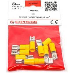 ELPRESS Isol. spademuffe A4607FLS, 4-6mm2, 6,3x0,8, Gul I poser a 10 stk