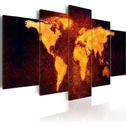 Arkiio Map Of The World Hot Lava Framed Art 100x50cm
