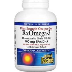 Natural Factors Ultra Strength RxOmega-3 with Vitamin D3 150 EneripureSoftgels