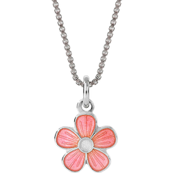 Pia & Per Flower Pendant Necklace - Silver/Pink
