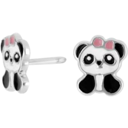 Nordahl Andersen Panda Earrings - Silver/Black/Pink/White