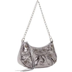 Balenciaga Le Cagole Mini Leather Shoulder Bag - Silver