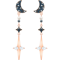 Swarovski Symbolic Moon and Star Earring - Rose Gold/Pearls/Multicolour