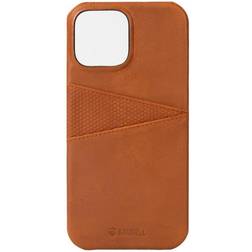 Krusell Leather CardCover iPhone 13 Cognac