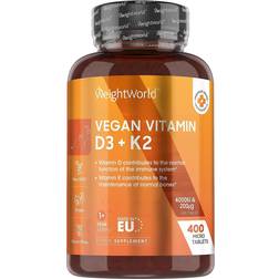 WeightWorld Vitamin D3 + K2 400 st