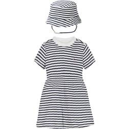 Tommy Hilfiger Baby Ribbed-Knit Dress & Hat Gift Set - White Twilight Navy