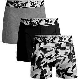 Muchachomalo Cotton Stretch Shower Boxer 3-pack - Black/Grey