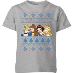 Disney Kid's Princess Faces Christmas T-shirt