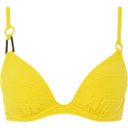 Chantelle Texture Push Up Bra Bikini Top - Yellow Lemon