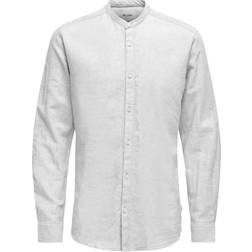 Only & Sons Onscaiden LS Solid Linen Shirt - White