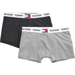Tommy Hilfiger Tommy 85 Stretch Cotton Trunks 2-pack - Medium Grey Heather/Black (UB0UB00289)