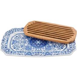 Spode Judaica Challah Tray with Wood Insert Serving Tray