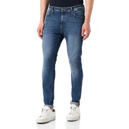 Jack & Jones Intelligence – Pete – Mellanblå jeans med morotspassform