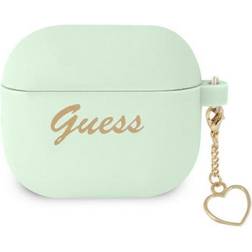 Guess Airpods 3 Skal Silicone Charm Heart Collection Grön