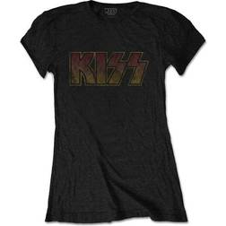 Kiss Ladies T-Shirt/Vintage Classic Logo (Large)