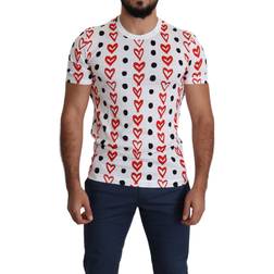 Dolce & Gabbana Mens Hearts Print Cotton Men Top T-shirt