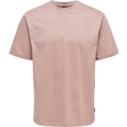 Only & Sons – t-shirt i oversize med logga-Pink